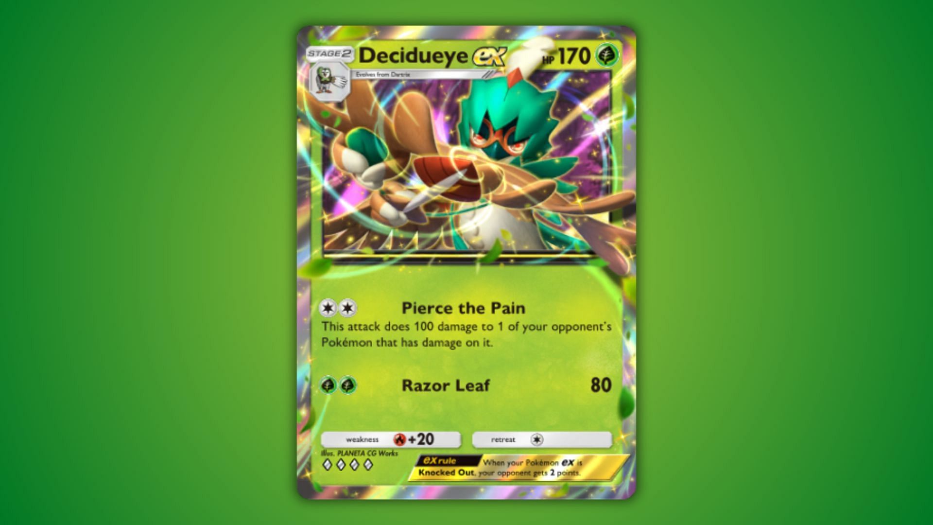 Decidueye ex's card in the game (Image via The Pokemon Company)